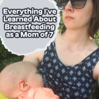 mom breastfeeding her baby with a text overlay that says, 
