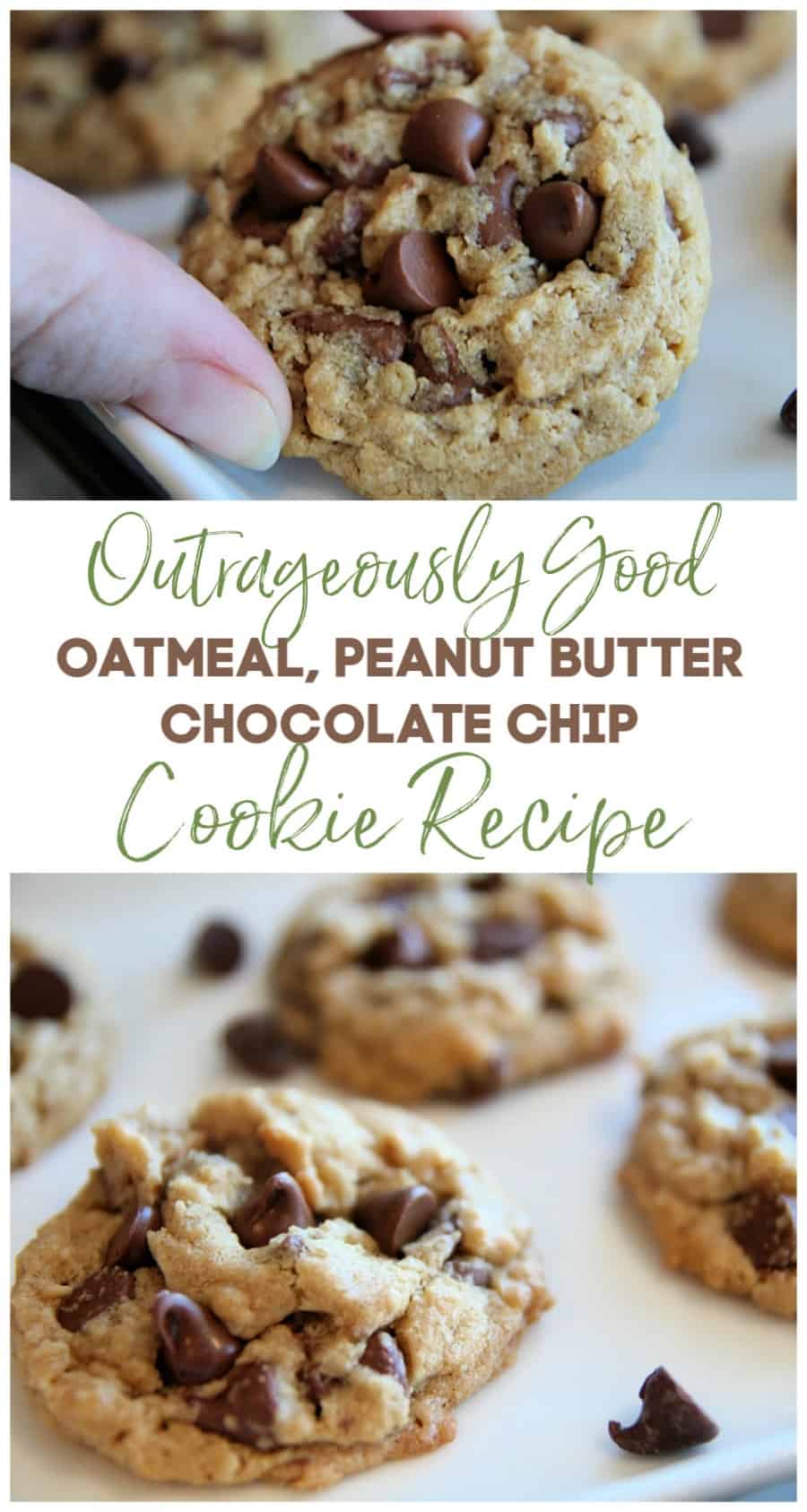 Peanut Butter Oatmeal Chocolate Chip Cookies Recipe {Outrageously Delicious + Secret Tips!}