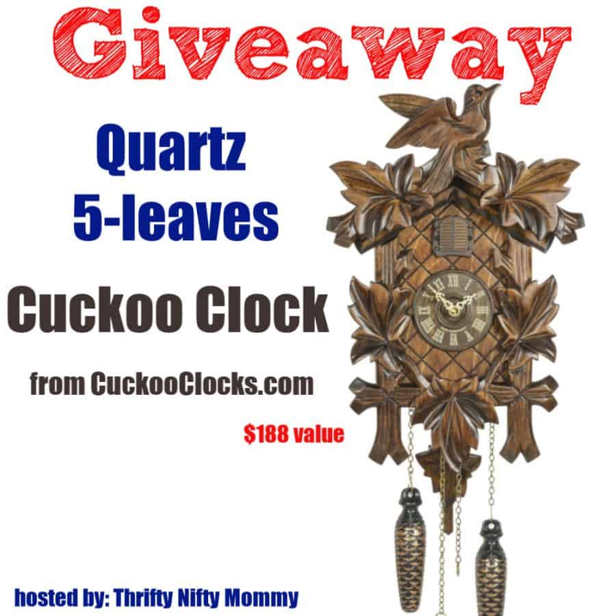 CuckooClocks.com Giveaway (Quartz Cuckoo Clock 5-leaves, bird TU 350 Q Cuckoo Clock Giveaway)
