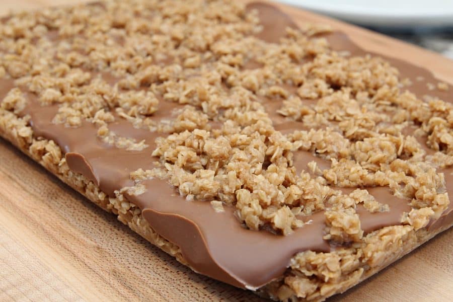No Bake Peanut Butter Chocolate Chip Oatmeal Bars Recipe - Outrageously Delicious!
