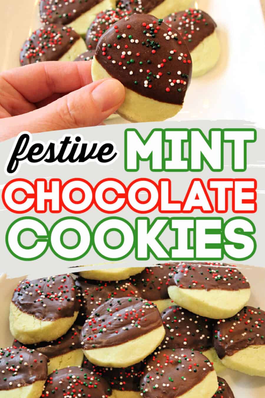 Festive Sprinkled Mint Chocolate Cookies Recipe / Chocolate Mint Cookies Recipe