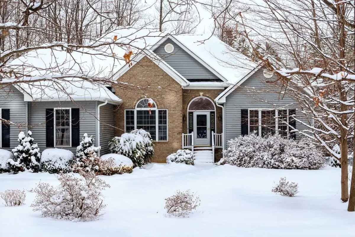 grey house with snow - Top 10 Ways To Add Curb Appeal To Your Home