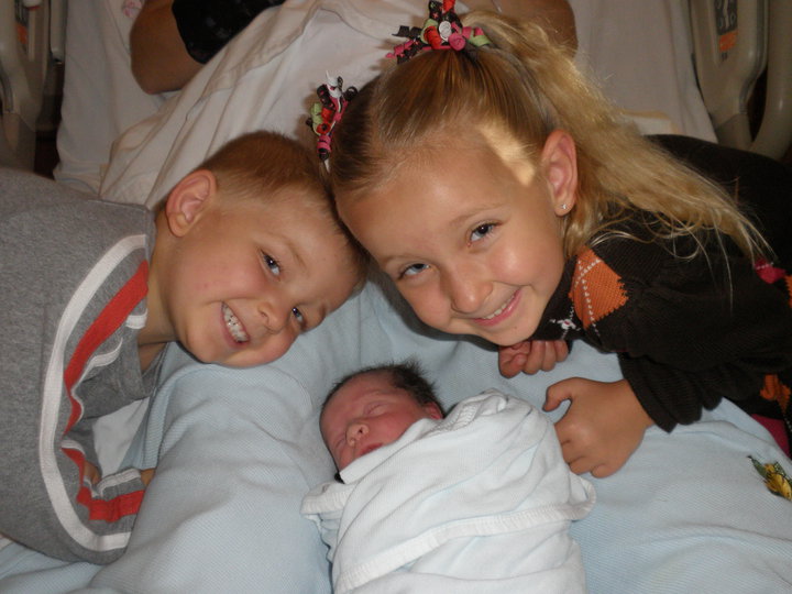 big sister, big brother, and baby