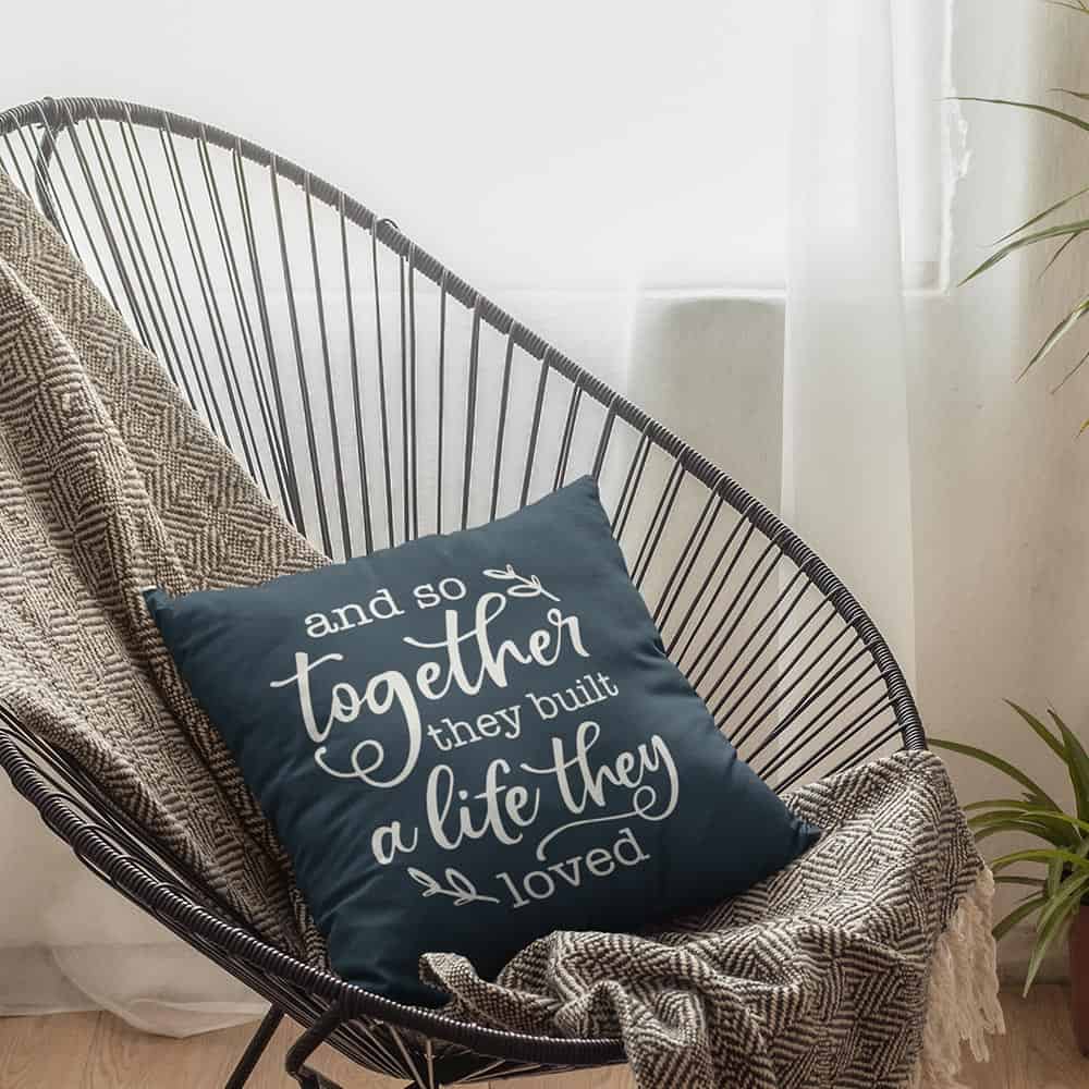 pillow on chair - “And So Together They Built A Life They Loved” Pillow