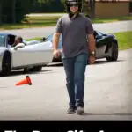 man walking away from a sports car with a text overlay that says "Best gifts for a Manly Man"