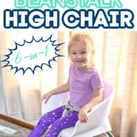 Girl Posing With High Chair-Ingenuity Beanstalk 6-in-1 High Chair