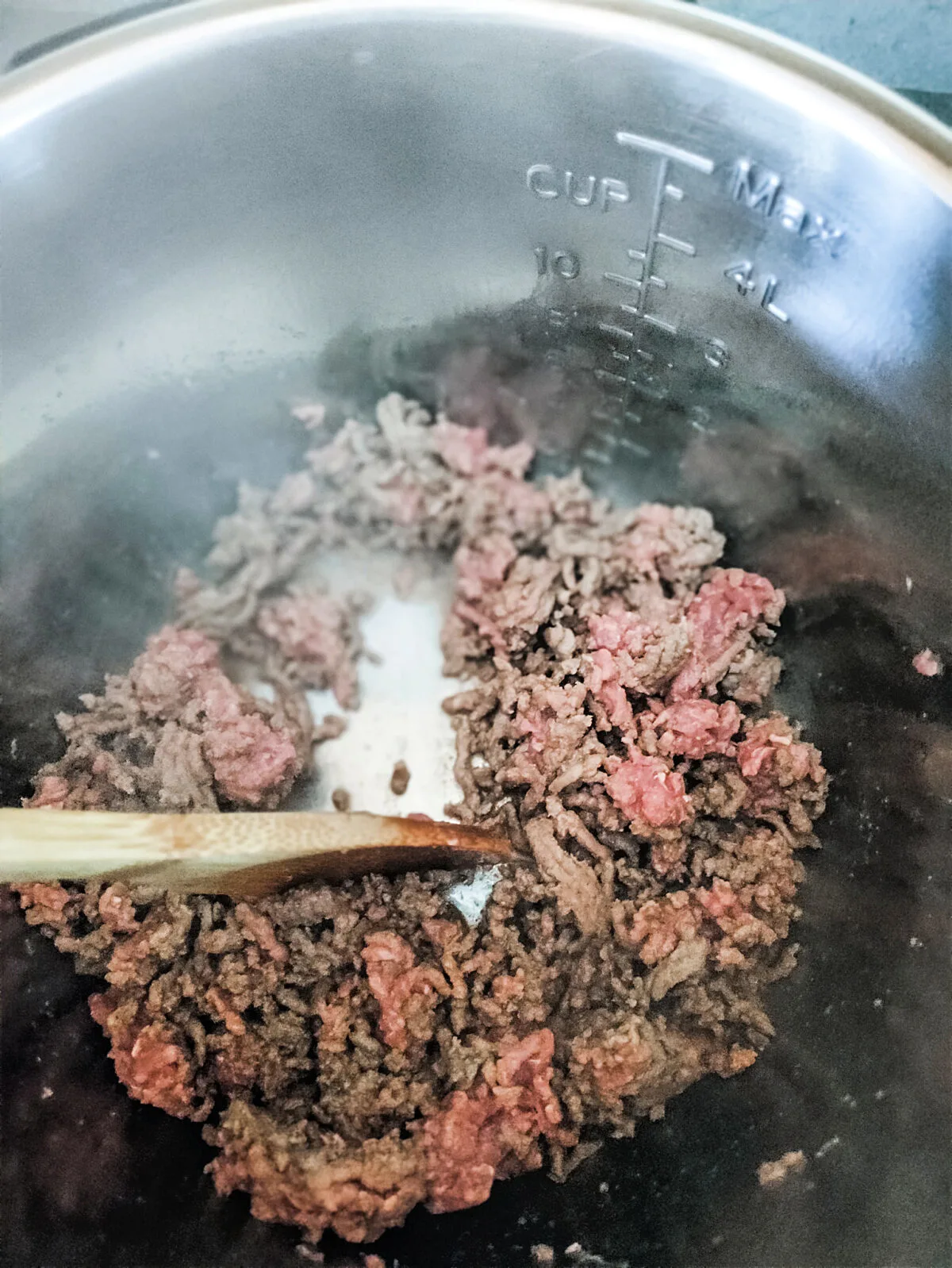 Browning hamburger meat in the Instant Pot