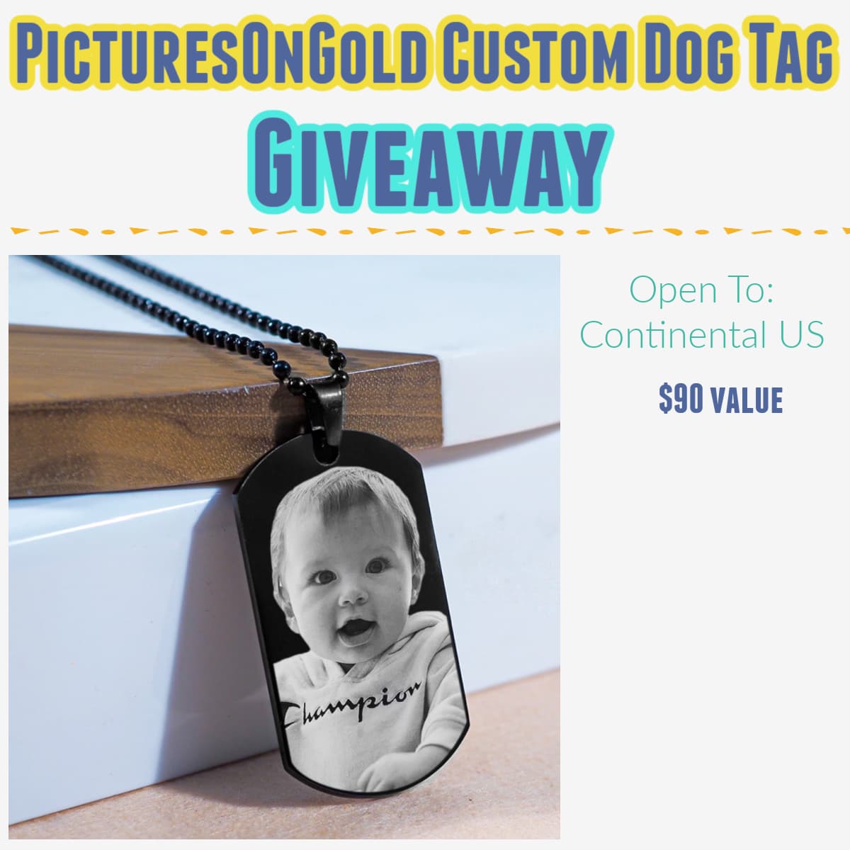 Pictures On Gold Custom Dog Tag Review + Giveaway