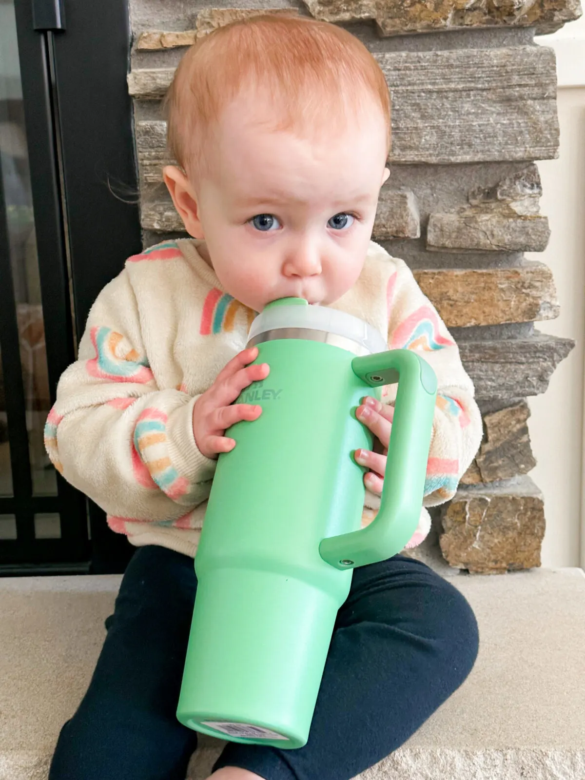 baby girl drinking from cup - Best Easter Gifts From Stanley