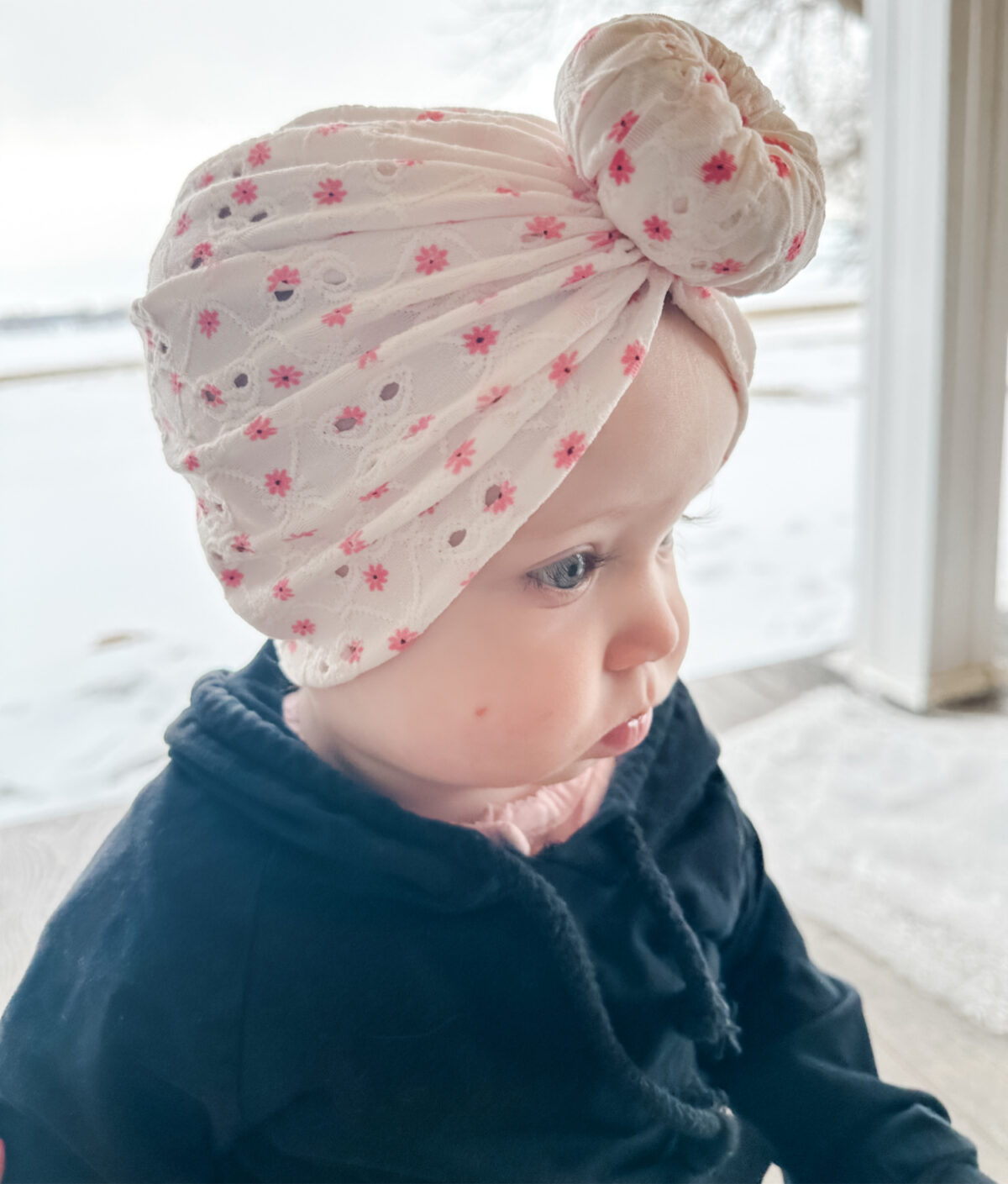 baby girl in hat - Tiny Turban Shop Review